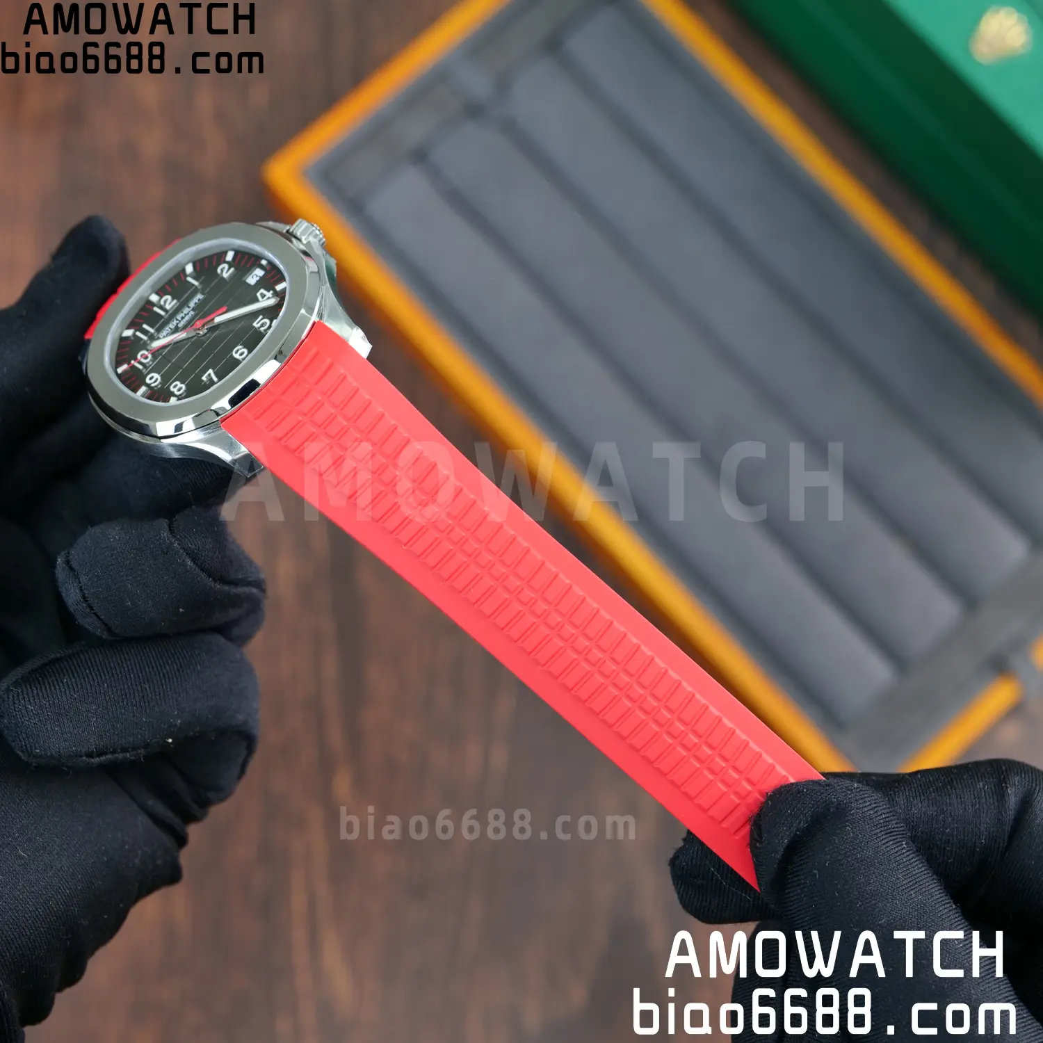 PP Aquanaut 5167 SS Singapore DDF 1:1 Best Edition Gray Dial on Red Rubber Strap DD324 V2 78 acddfaca391bea4 AMO Watch