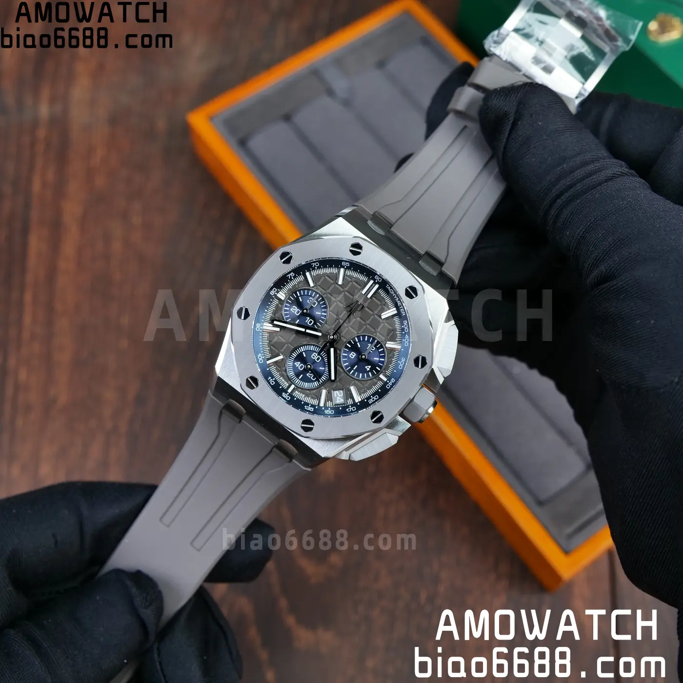 AP Royal Oak Offshore 43mm 26420so SS DDF 1:1 Best Edition Gray/Blue Dial on Gray Rubber Strap DD4401 Super Clone 73 ade207ae34c2fdd 阿默表行AmoWatch