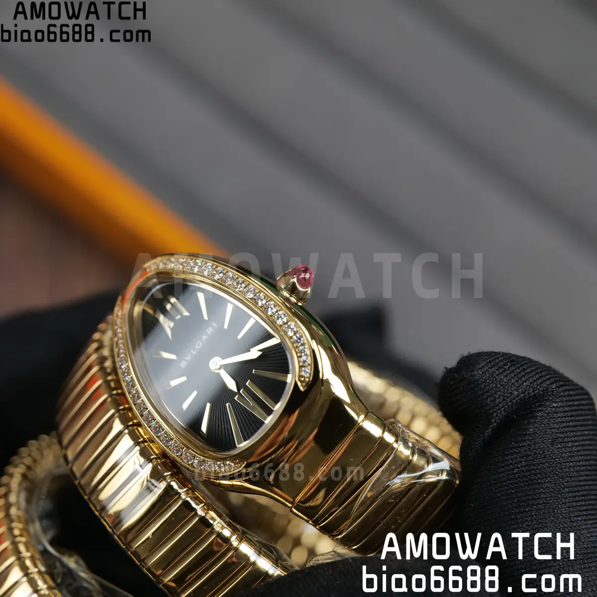 BVLGARI SERPENTI YG BVF 1:1 Best Edition Black Dial on YG Bracelet ETA Quartz 67 b497f7db3f92b41 阿默表行AmoWatch
