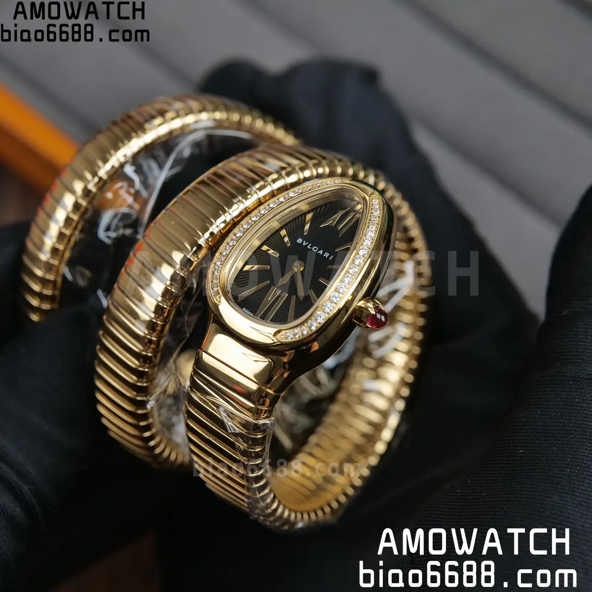 BVLGARI SERPENTI YG BVF 1:1 Best Edition Black Dial on YG Bracelet ETA Quartz 76 b76d8e57db5c89a 阿默表行AmoWatch