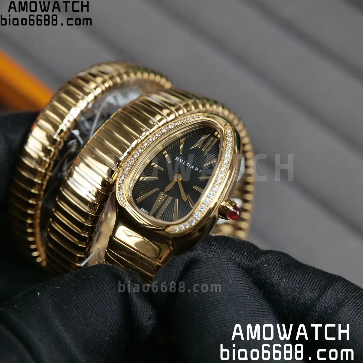 BVLGARI SERPENTI YG BVF 1:1 Best Edition Black Dial on YG Bracelet ETA Quartz 69 b78e18e0389188e 阿默表行AmoWatch