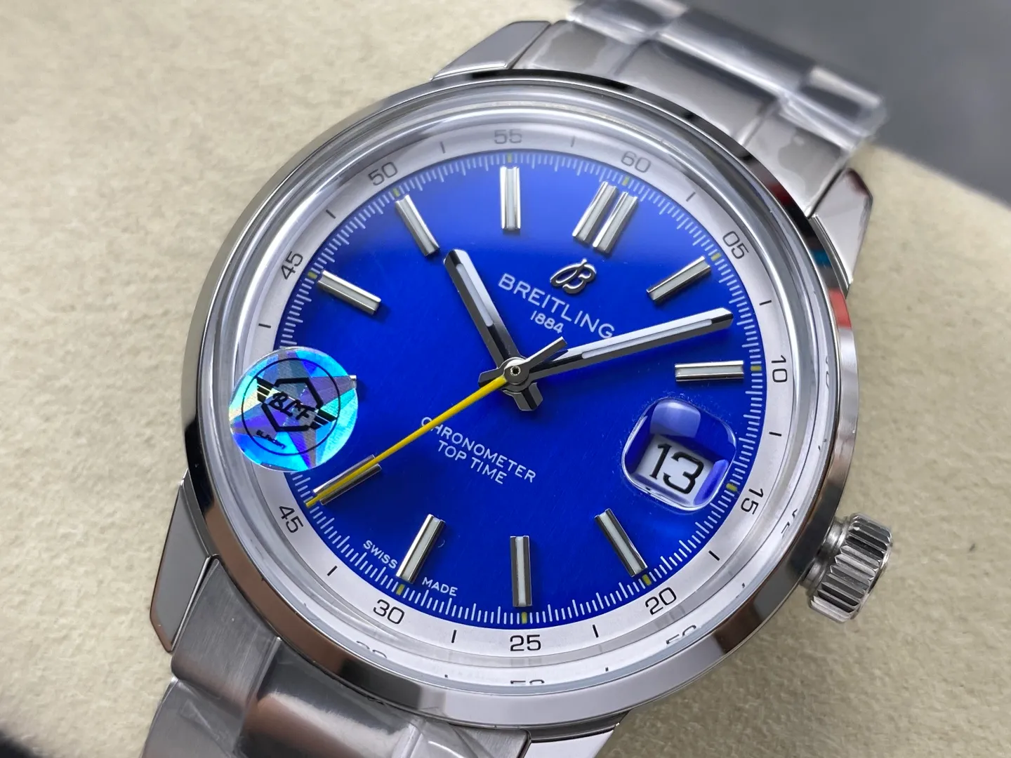 Breitling Top Time B31 BLF 1:1 Best Edition Blue Dial Yellow Hand on SS Bracelet AB31 21 ba5cb6670f8a959 阿默表行AmoWatch