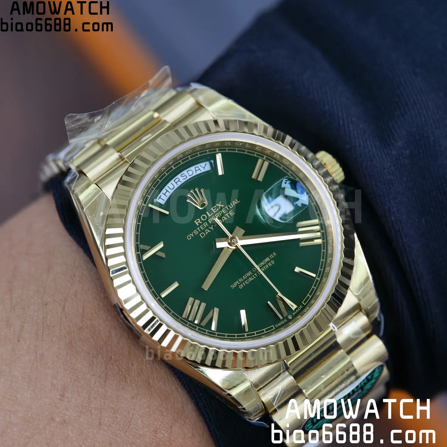 Rolex Day Date 40 YG 228238 RCF 1:1 Best Edition Green Dial on President Bracelet VR3255 (211g) 85 bbdcf26c1ebb798 AMO Watch