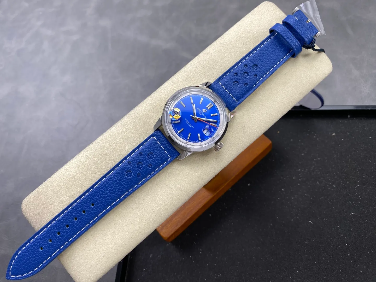 Breitling Top Time B31 BLF 1:1 Best Edition Blue Dial Orange Hand on Blue Leather Strap AB31 19 bcfde9ffe7e4000 阿默表行AmoWatch