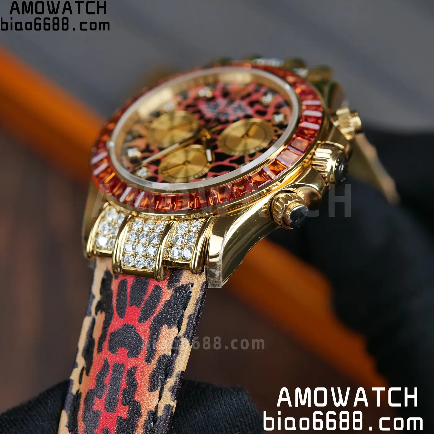 Rolex Daytona 116598SACO PPM Factory Best Edition Leopard Dial on Leopard Leather Strap 4130 81 bf33341366f589f 阿默表行AmoWatch