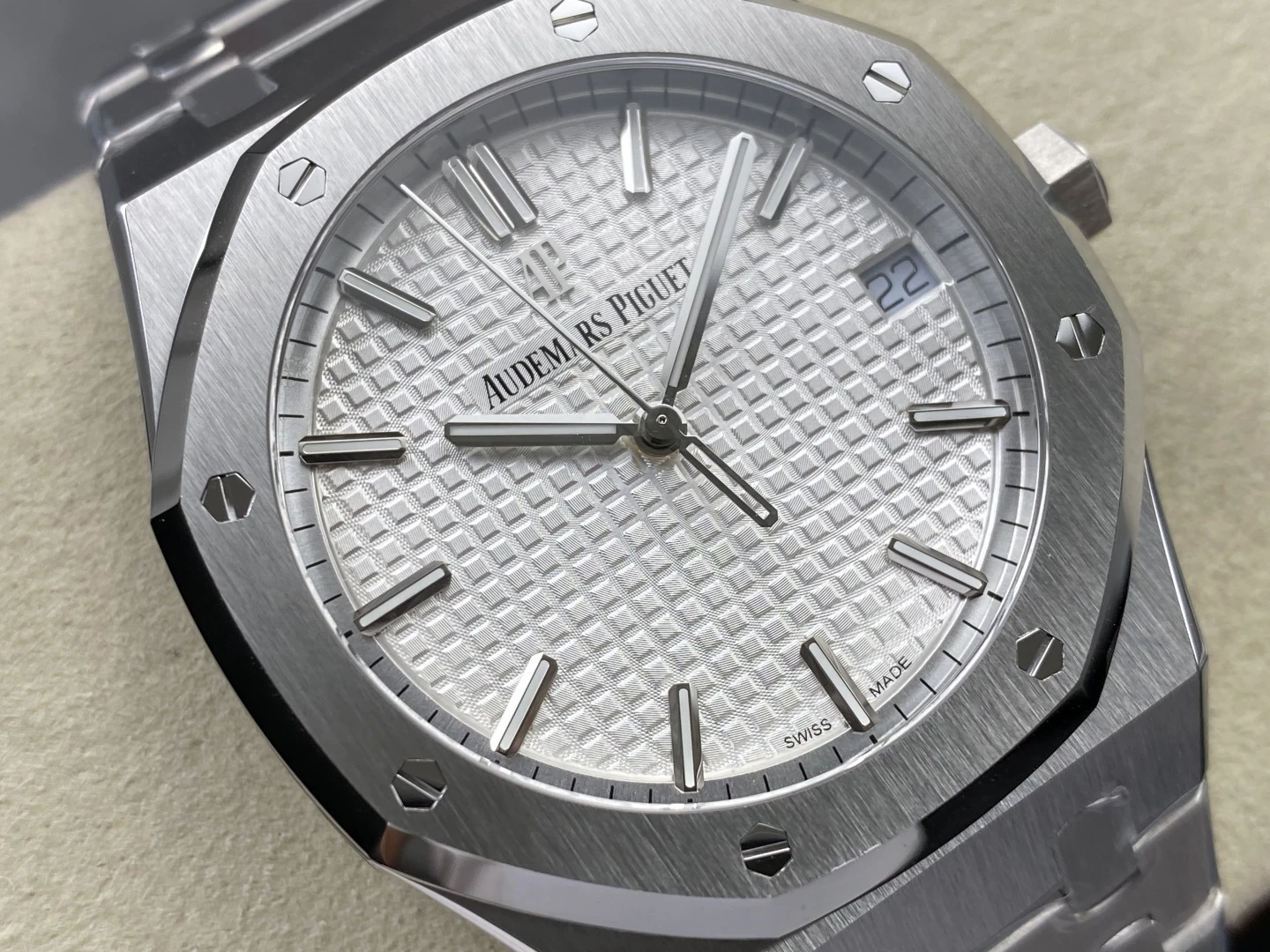 AP Royal Oak 41mm 15500 SS ZF 1:1 Best Edition White Textured Dial on SS Bracelet A4302 V3 29 bfbc261315f8553 阿默表行AmoWatch
