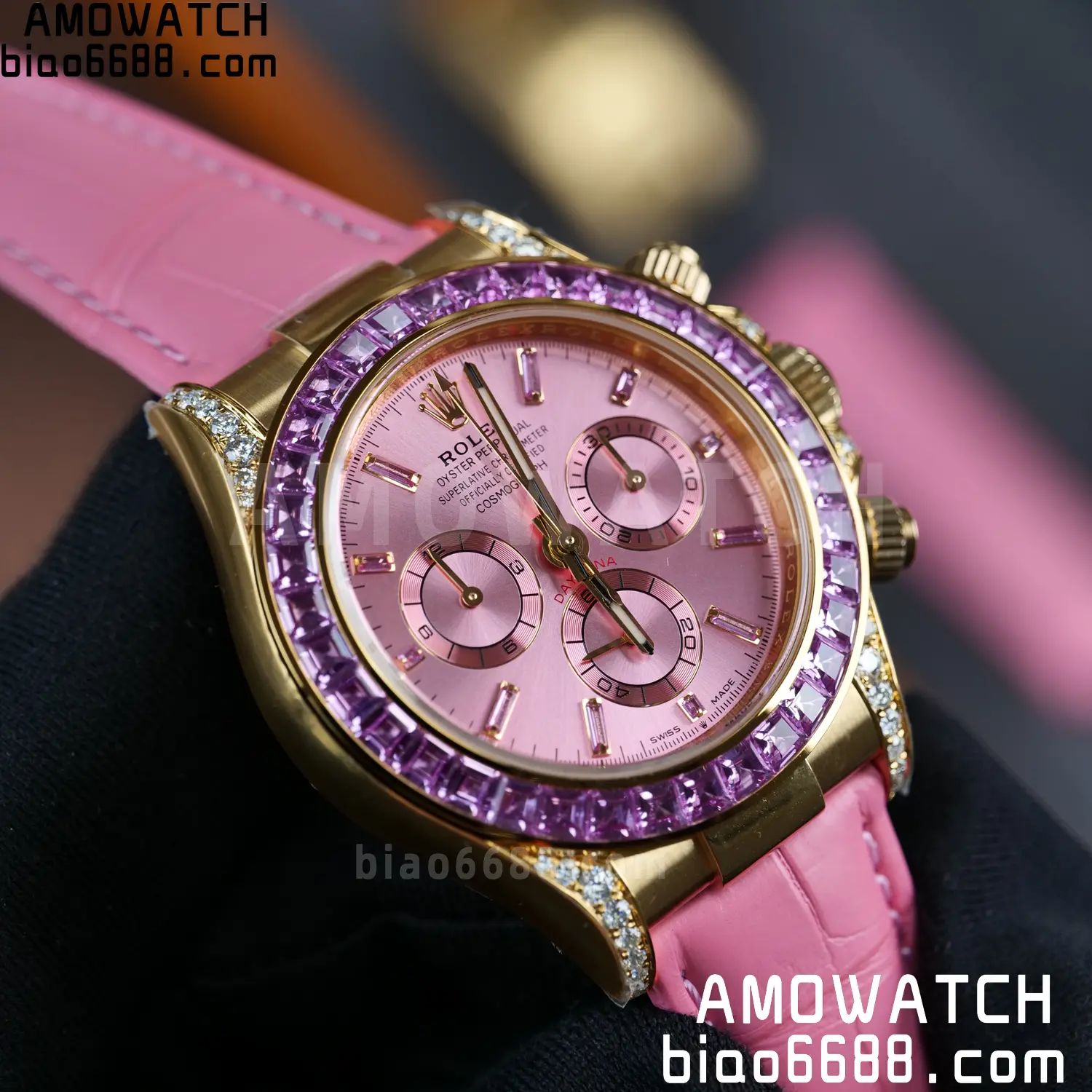 Rolex Daytona 126538TRO PPM Factory Best Edition Pink Dial on Pink Leather Strap 4130 88 c09c2d71b65d00a 阿默表行AmoWatch