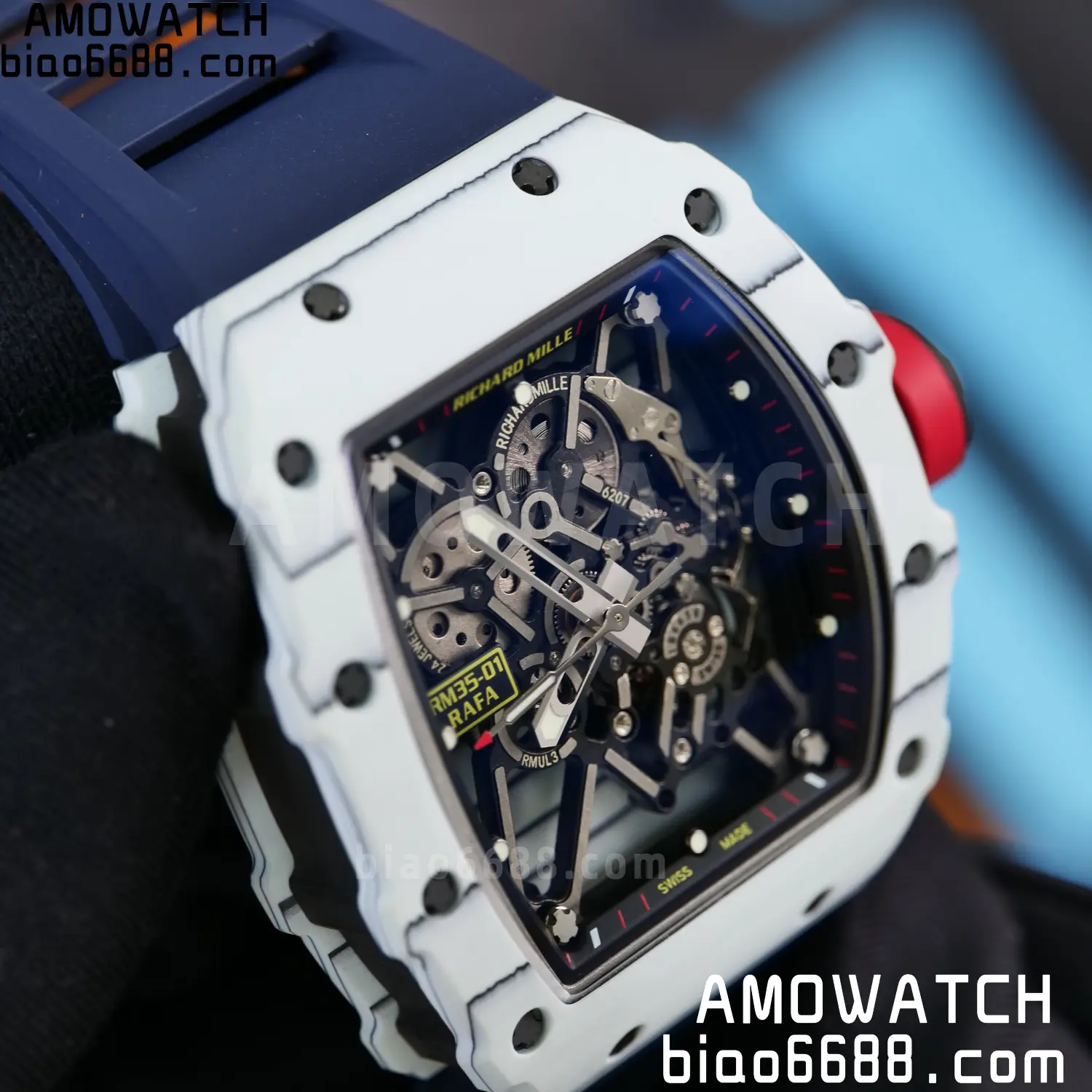 Custom Made RICHARD MILLE RM035 RM35-01 White Carbon BBR 94 c3448b02e8d9408 AMO Watch