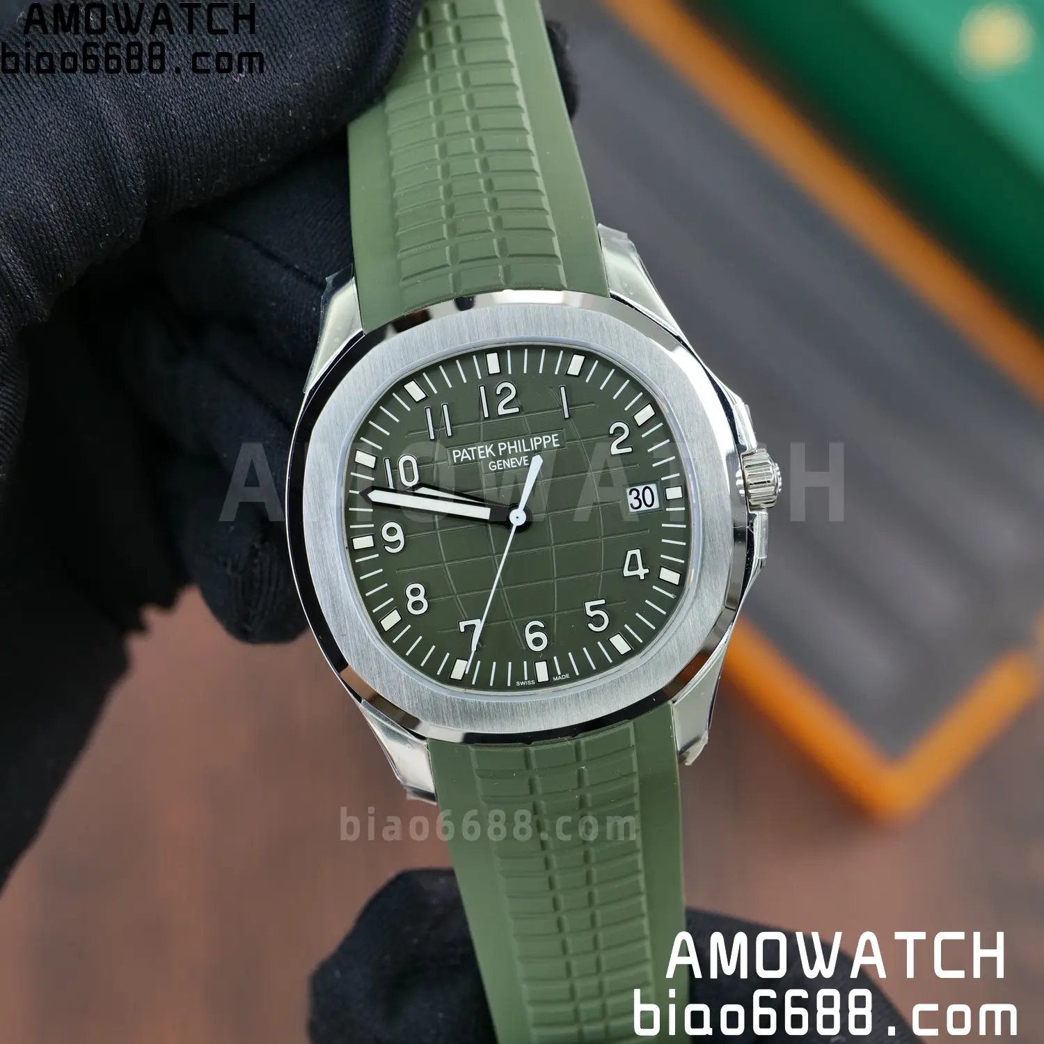 PP Aquanaut 5168G 42mm SS VF 1:1 Best Edition Green Dial on Green Rubber Strap DD324 Weighted 84 c3c03f364f8f6e0 AMO Watch