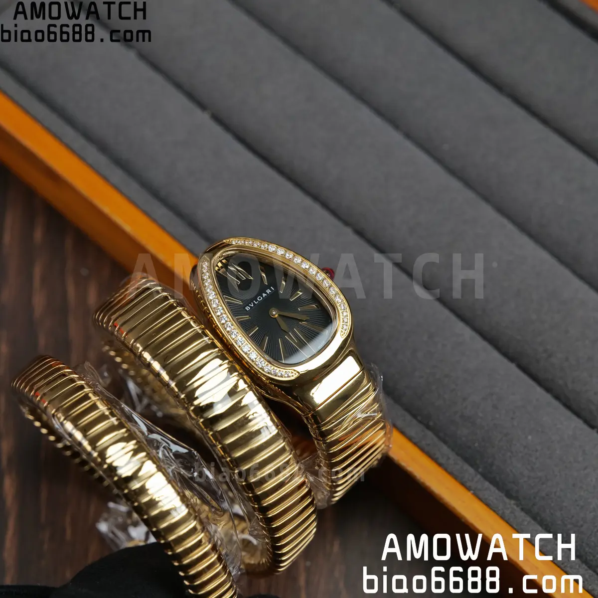 BVLGARI SERPENTI YG BVF 1:1 Best Edition Black Dial on YG Bracelet ETA Quartz 81 cdd1129942d772a 阿默表行AmoWatch