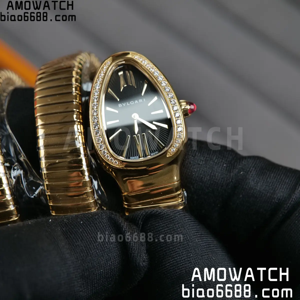 BVLGARI SERPENTI YG BVF 1:1 Best Edition Black Dial on YG Bracelet ETA Quartz 73 cff0284f5f0d022 阿默表行AmoWatch