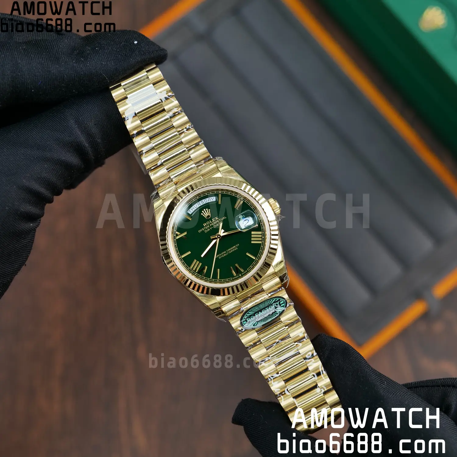 Rolex Day Date 40 YG 228238 RCF 1:1 Best Edition Green Dial on President Bracelet VR3255 (211g) 60 d10ca8c0306f4ea AMO Watch