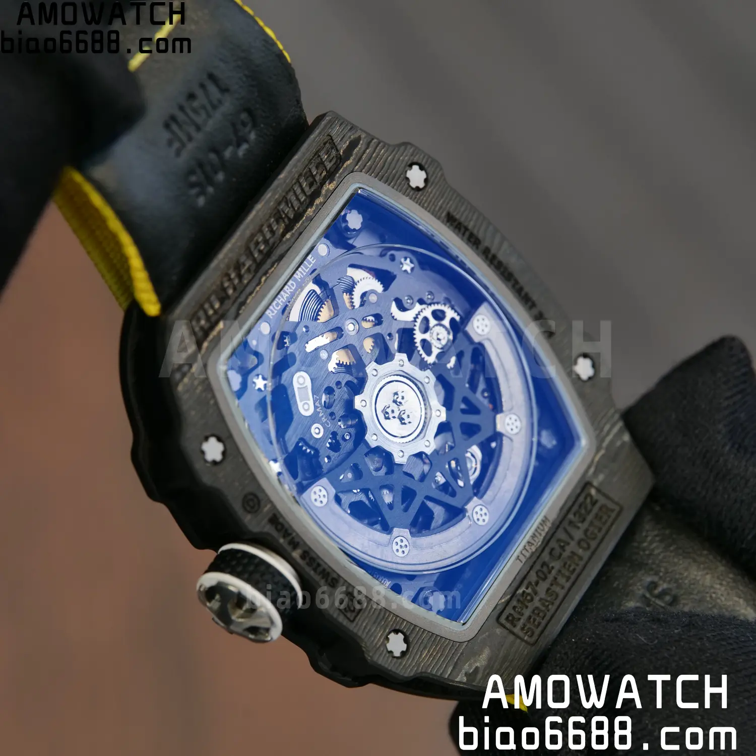 RICHARD MILLE RM67-02 Black NTPT Best Edition Black/Green/Red Skeleton Dial on Yellow Nylon strap CRMA7 Clone V9 116 d14406391e9a93d 阿默表行AmoWatch