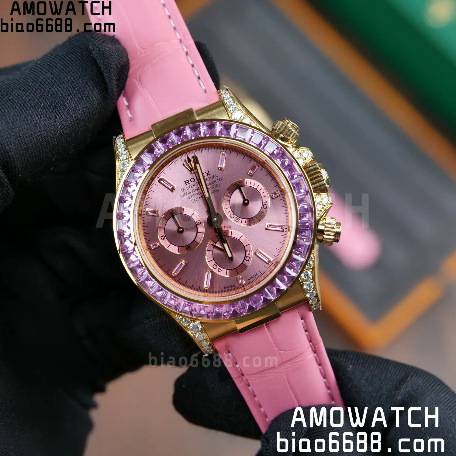 Rolex Daytona 126538TRO PPM Factory Best Edition Pink Dial on Pink Leather Strap 4130 77 d369647a8d4f182 阿默表行AmoWatch