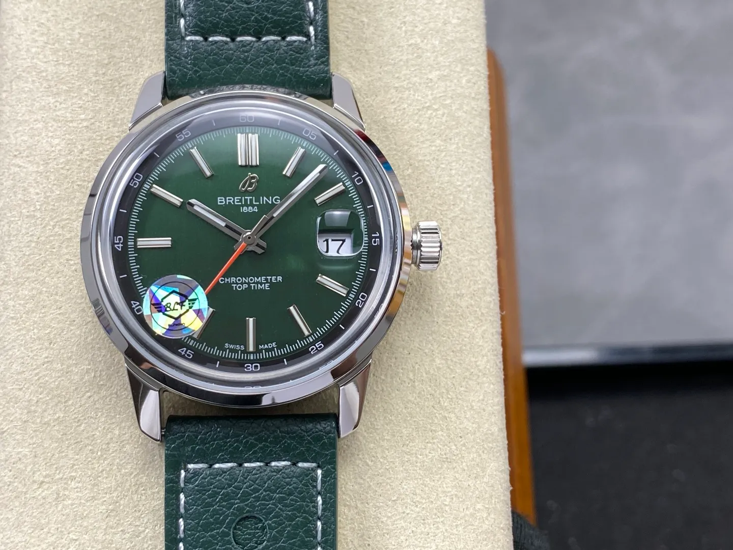 Breitling Top Time B31 BLF 1:1 Best Edition Green Dial Orange Hand on Green Leather Strap AB31 20 d4dd3bec7803bd3 阿默表行AmoWatch