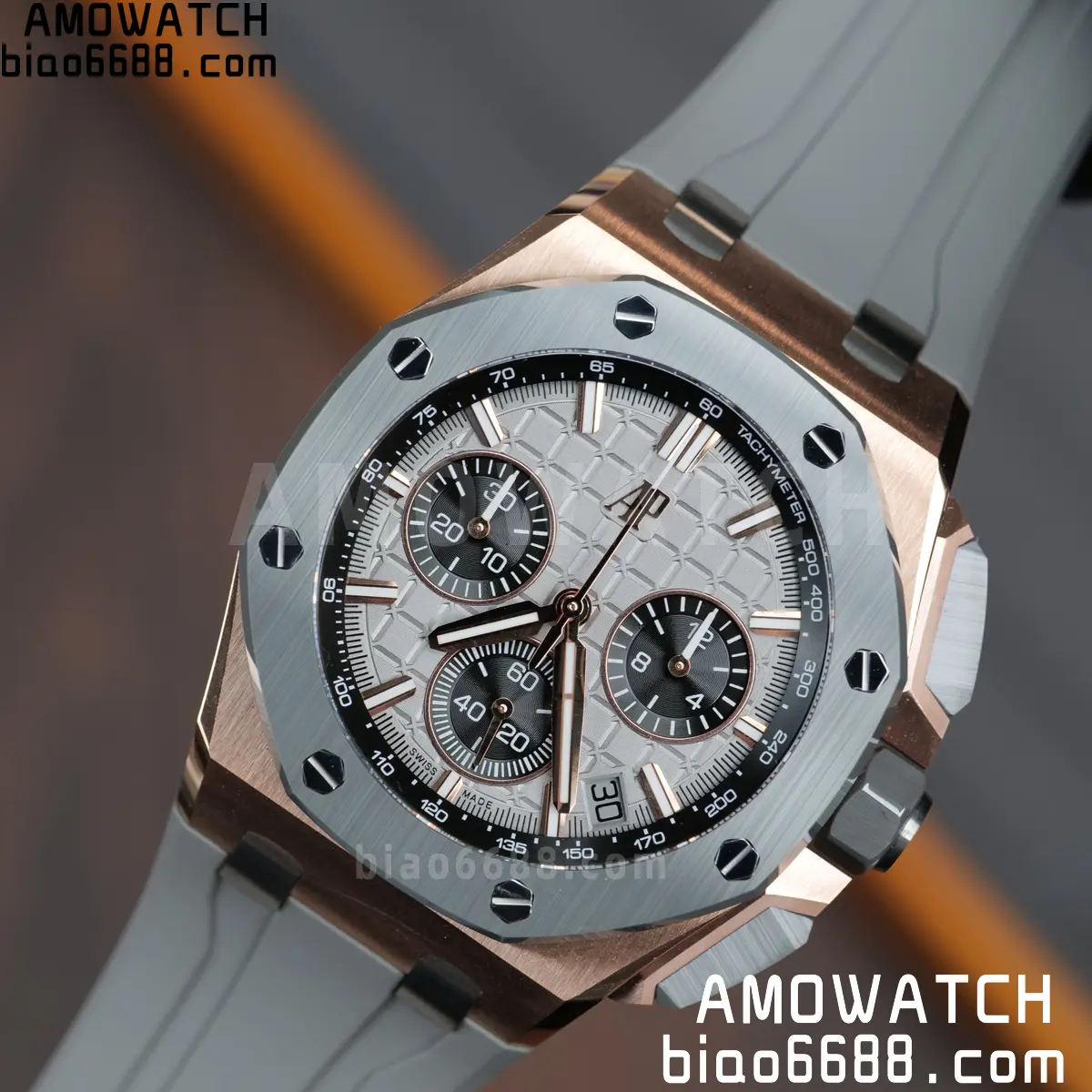 AP Royal Oak Offshore 43mm 26420OI RG DDF 1:1 Best Edition Gray Dial on Gray Rubber Super Clone 4401 (Weighted) 107 d4f3210268c0589 AMO Watch