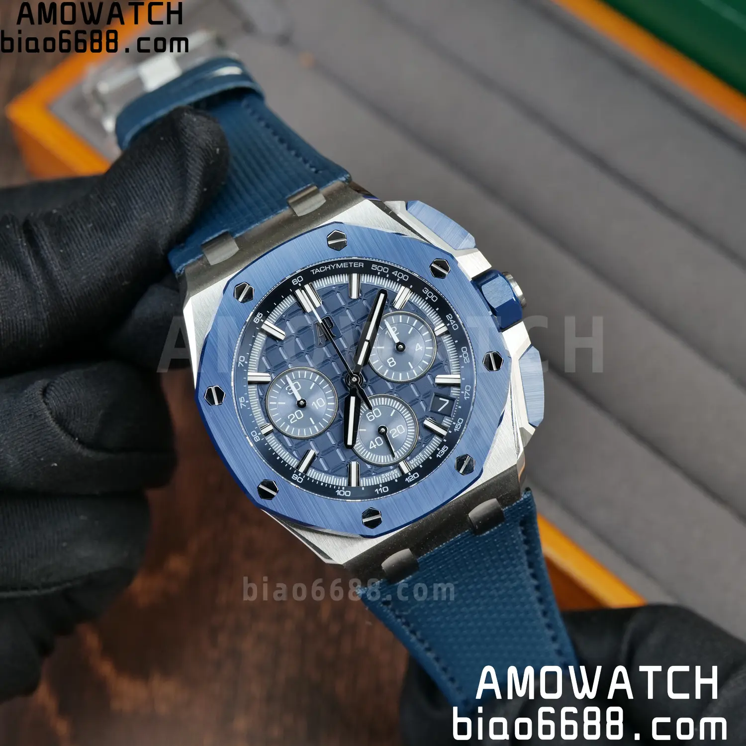 AP Royal Oak Offshore 43mm 26420 SS DDF 1:1 Best Edition Blue Dial on Blue Rubber Super Clone 4401 55 d64d3d161074f66 AMO Watch