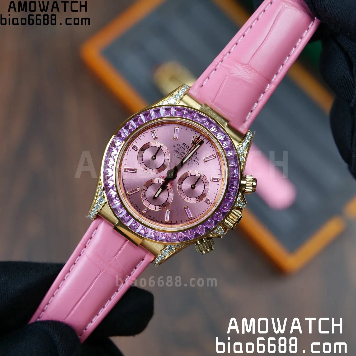 Rolex Daytona 126538TRO PPM Factory Best Edition Pink Dial on Pink Leather Strap 4130 79 d7300bc9f067fa3 阿默表行AmoWatch