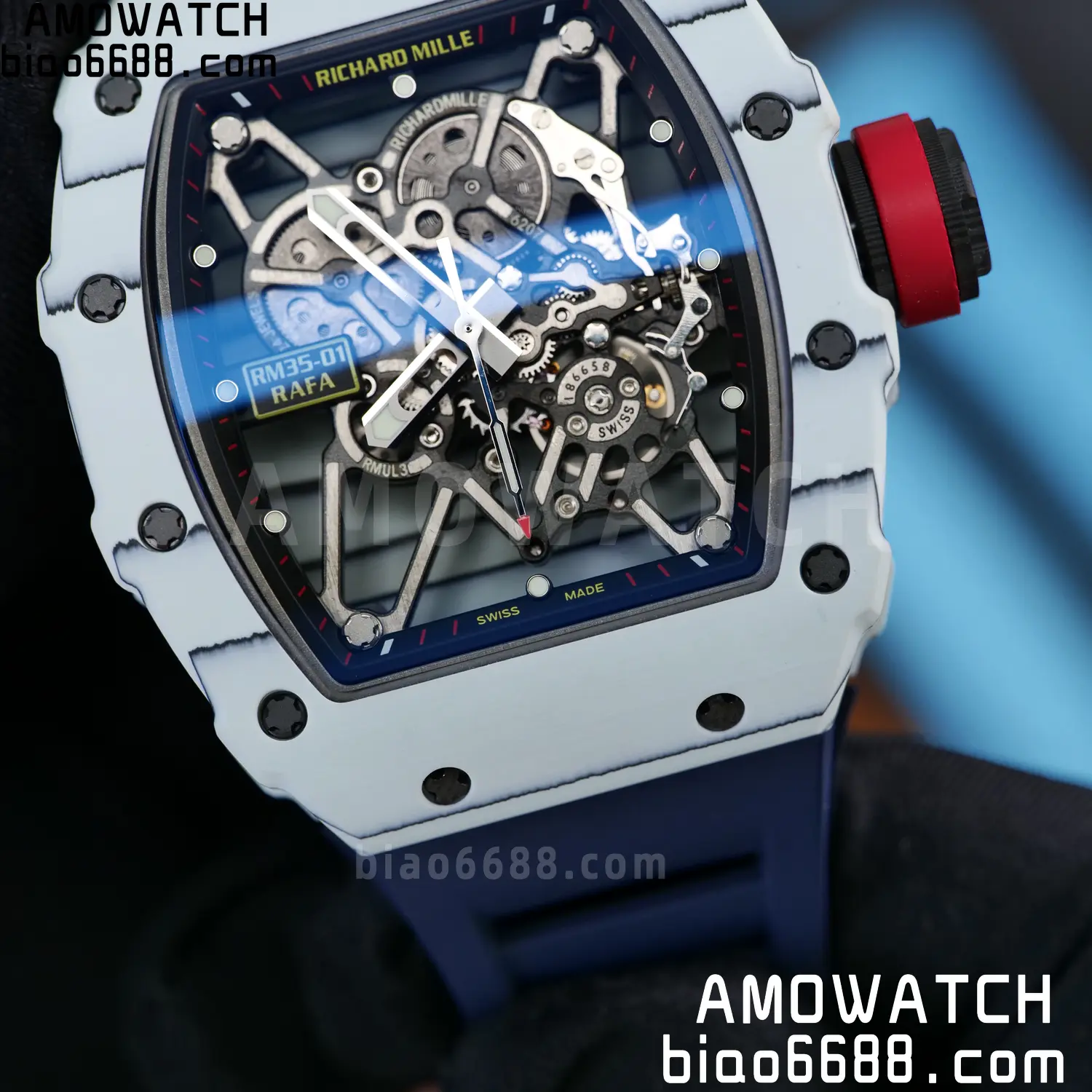 Custom Made RICHARD MILLE RM035 RM35-01 White Carbon BBR 91 d9aa1efa096c518 AMO Watch