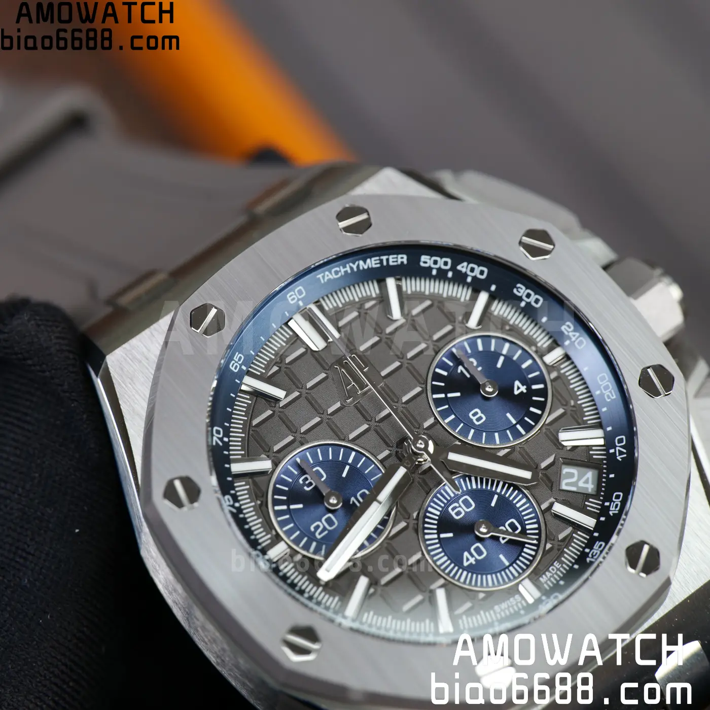 AP Royal Oak Offshore 43mm 26420so SS DDF 1:1 Best Edition Gray/Blue Dial on Gray Rubber Strap DD4401 Super Clone 87 d9b347620c69499 阿默表行AmoWatch