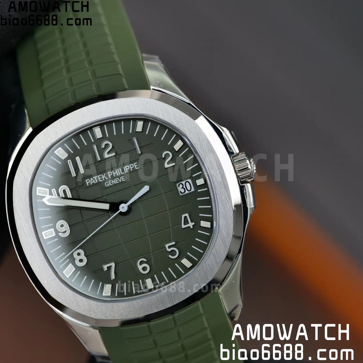 PP Aquanaut 5168G 42mm SS VF 1:1 Best Edition Green Dial on Green Rubber Strap DD324 Weighted 97 db490dae9b780a0 AMO Watch