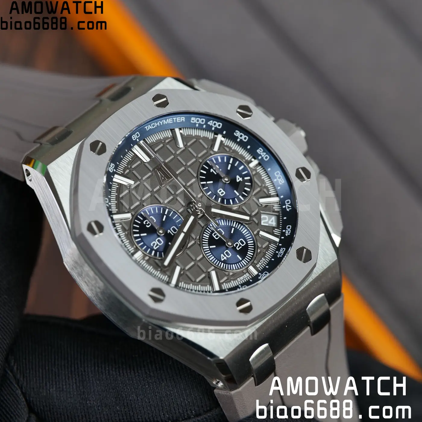 AP Royal Oak Offshore 43mm 26420so SS DDF 1:1 Best Edition Gray/Blue Dial on Gray Rubber Strap DD4401 Super Clone 82 dca5e9296fa2b5c 阿默表行AmoWatch