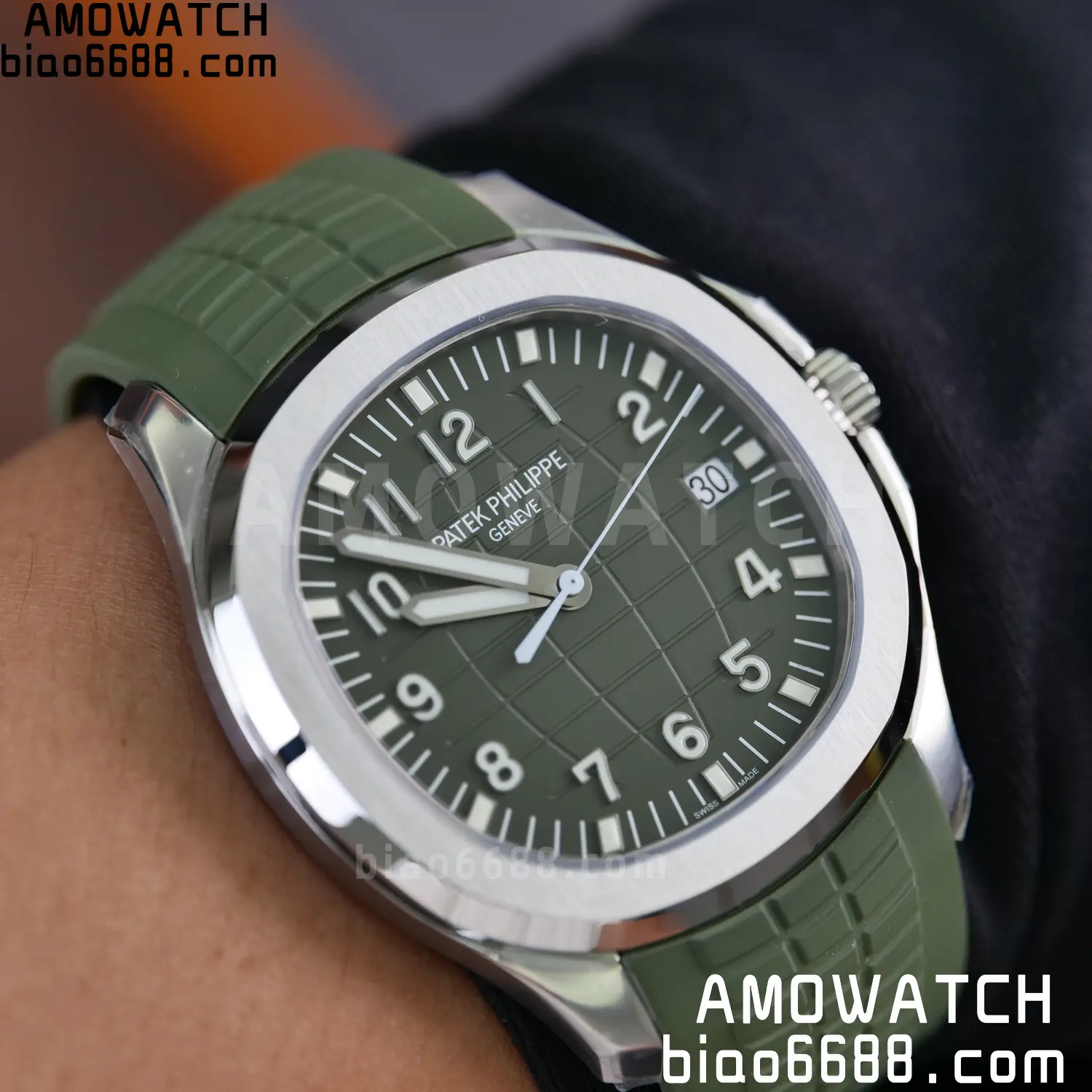 PP Aquanaut 5168G 42mm SS VF 1:1 Best Edition Green Dial on Green Rubber Strap DD324 Weighted 115 dcf26a458f28e0a AMO Watch