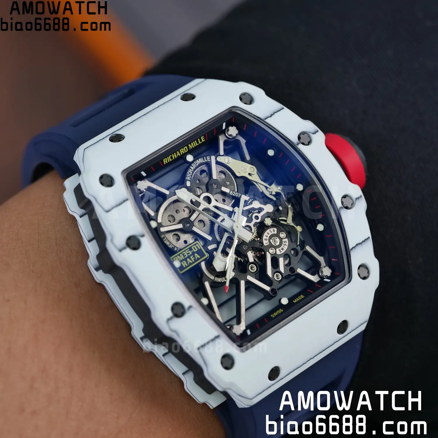 Custom Made RICHARD MILLE RM035 RM35-01 White Carbon BBR 103 dda4b4ef3c1f9be AMO Watch