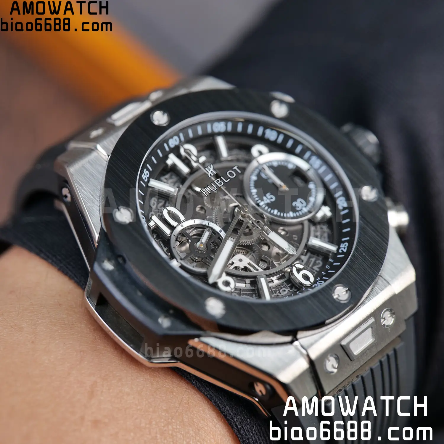 HUBLOT Big Bang Unico 42mm SS BBF 1:1 Best Edition Skeleton Dial on Black Rubber Strap A1280 V2 103 de4f9827db78218 AMO Watch