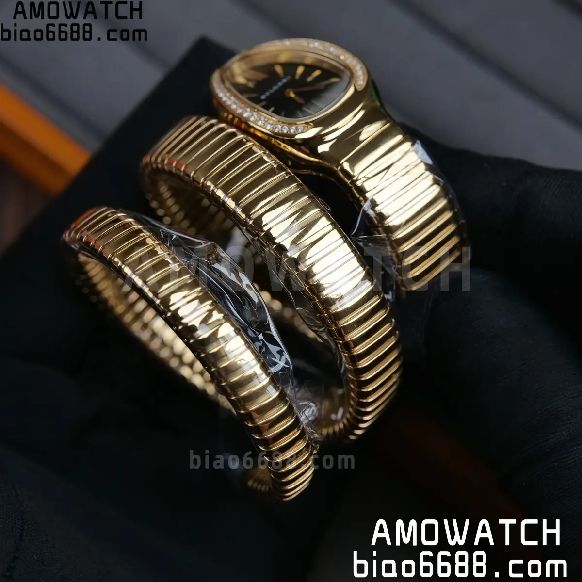 BVLGARI SERPENTI YG BVF 1:1 Best Edition Black Dial on YG Bracelet ETA Quartz 80 e22ae777c4a0581 阿默表行AmoWatch