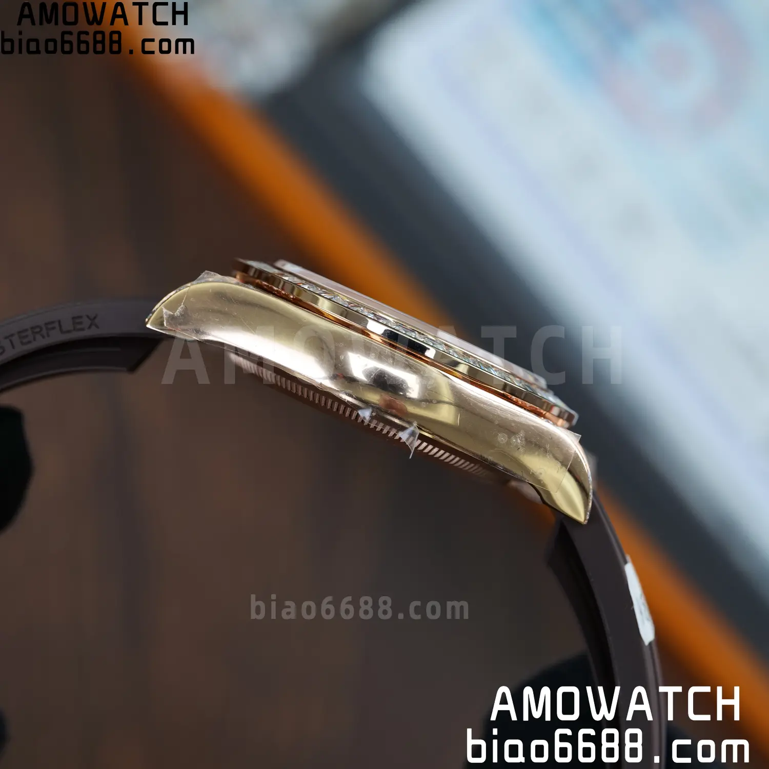 Custom Made Rolex Giraffe Daytona 126555 Mossanite with Brown Strap VS4131 (Weighted) 75 e300f2f20b467d0 阿默表行AmoWatch