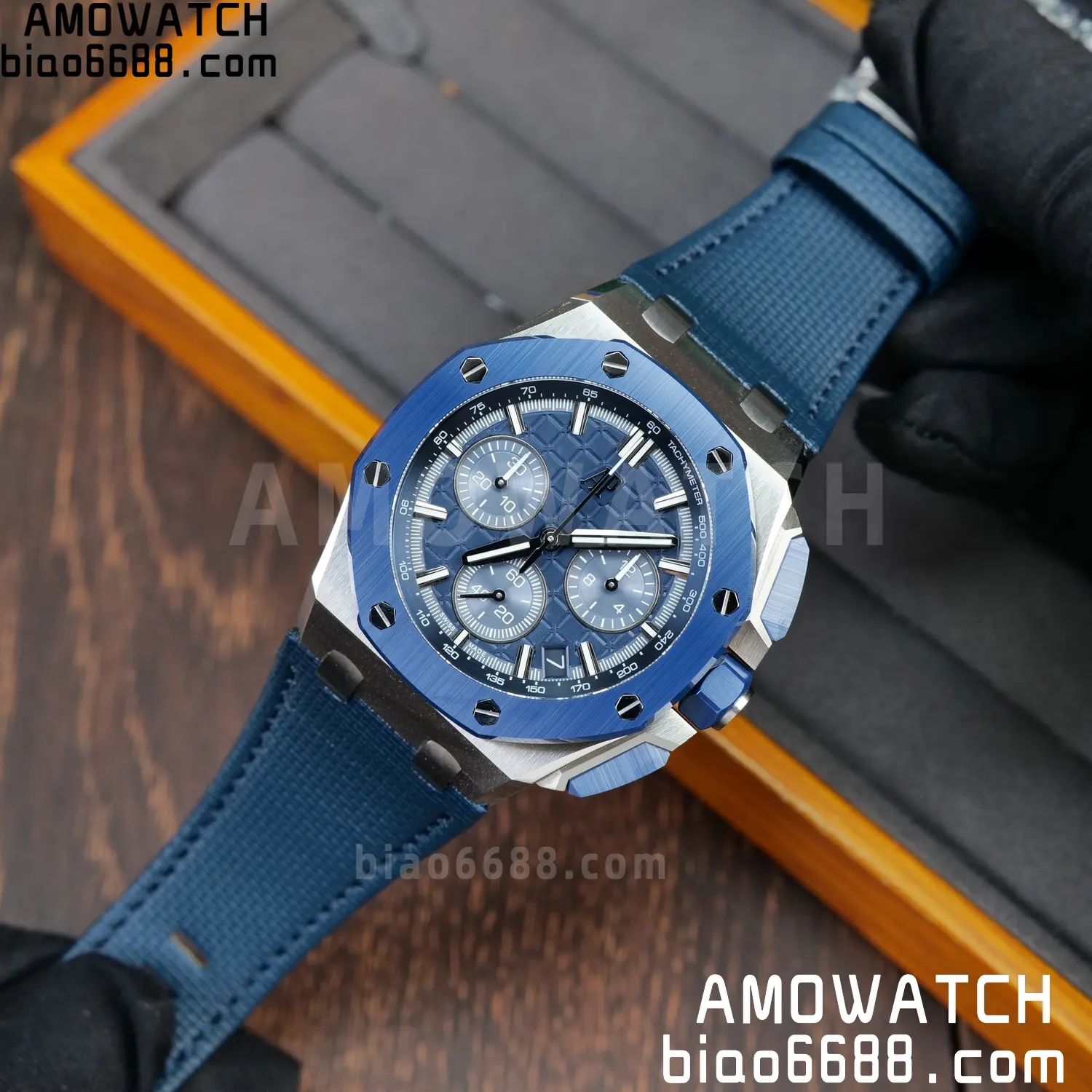 AP Royal Oak Offshore 43mm 26420 SS DDF 1:1 Best Edition Blue Dial on Blue Rubber Super Clone 4401 56 e3478ee9b9d2910 AMO Watch