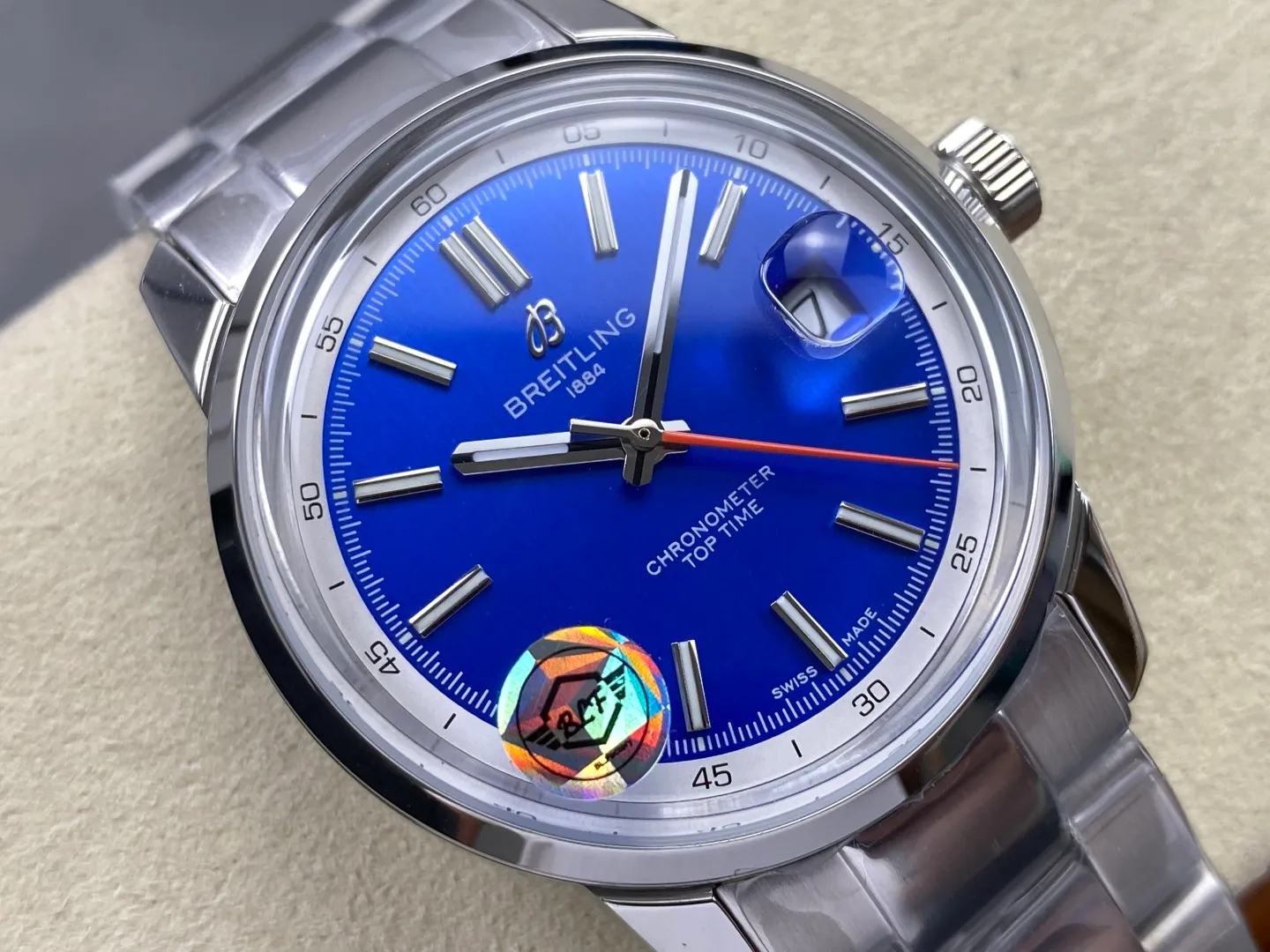 Breitling Top Time B31 BLF 1:1 Best Edition Blue Dial Orange Hand on SS Bracelet AB31 23 e62de533759946e 阿默表行AmoWatch