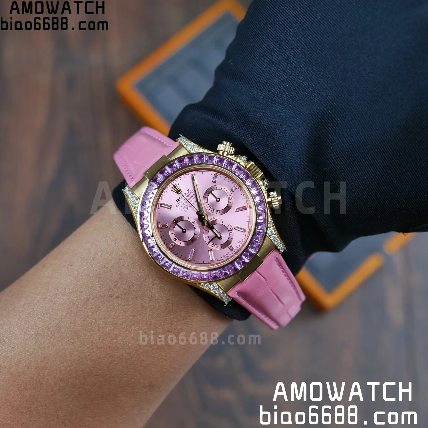 Rolex Daytona 126538TRO PPM Factory Best Edition Pink Dial on Pink Leather Strap 4130 110 e748e39b4447af4 阿默表行AmoWatch