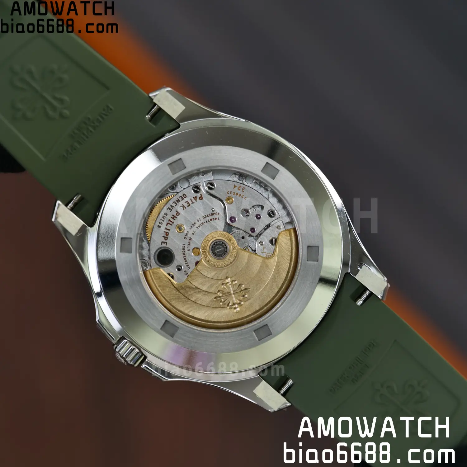 PP Aquanaut 5168G 42mm SS VF 1:1 Best Edition Green Dial on Green Rubber Strap DD324 Weighted 106 e7c769138c68c83 AMO Watch