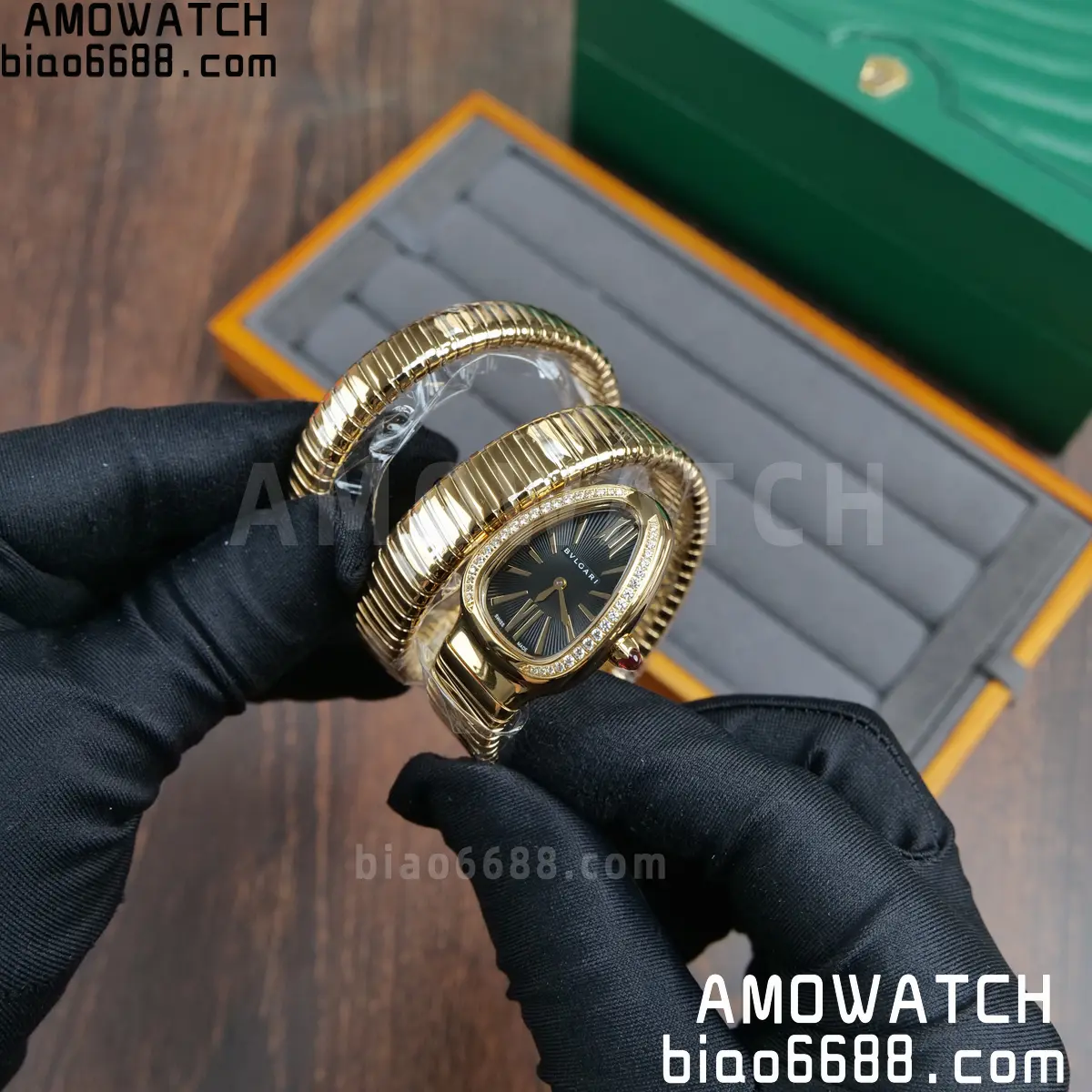 BVLGARI SERPENTI YG BVF 1:1 Best Edition Black Dial on YG Bracelet ETA Quartz 61 e89fab1892e06ec 阿默表行AmoWatch