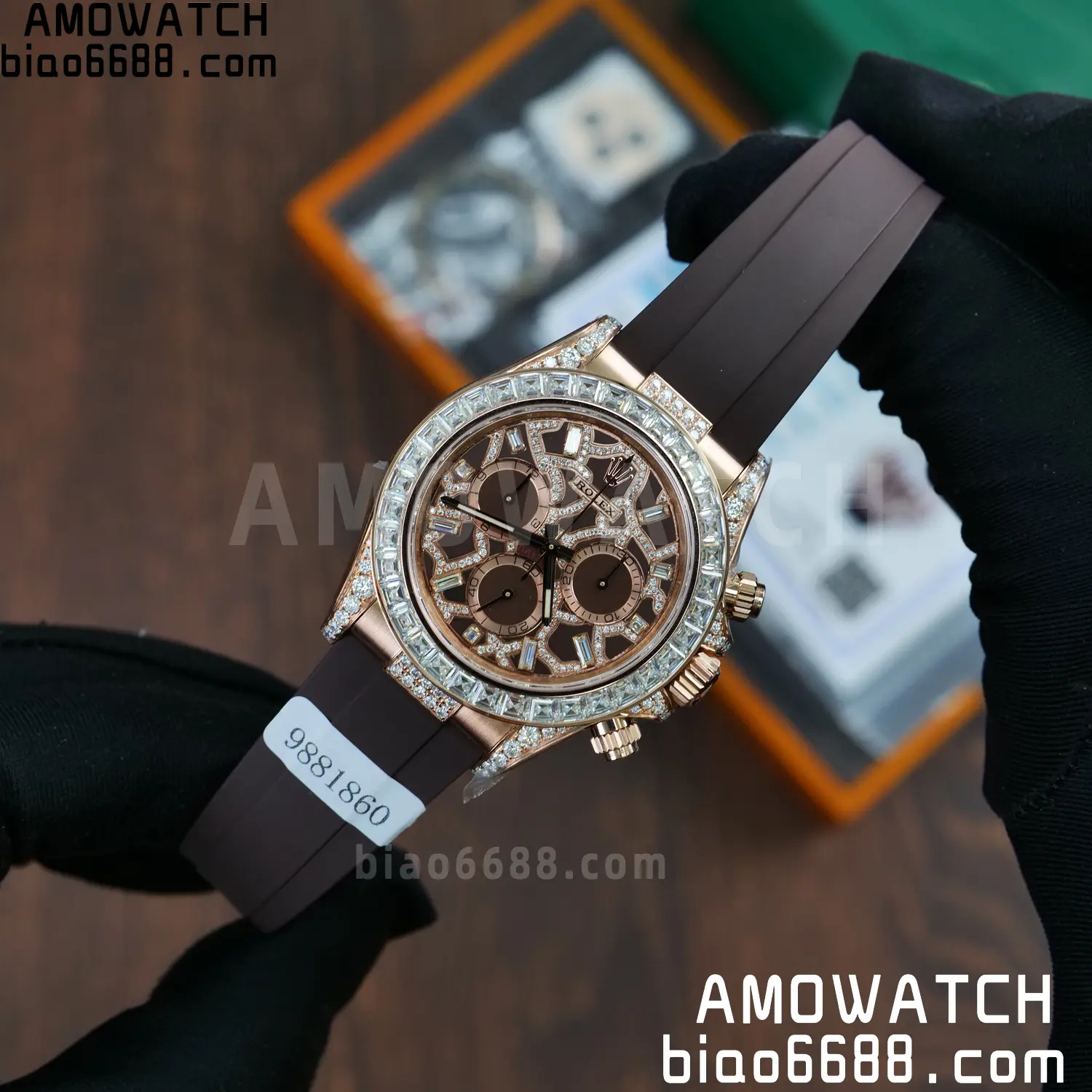 Custom Made Rolex Giraffe Daytona 126555 Mossanite with Brown Strap VS4131 (Weighted) 70 edb38de3ac3d00b 阿默表行AmoWatch