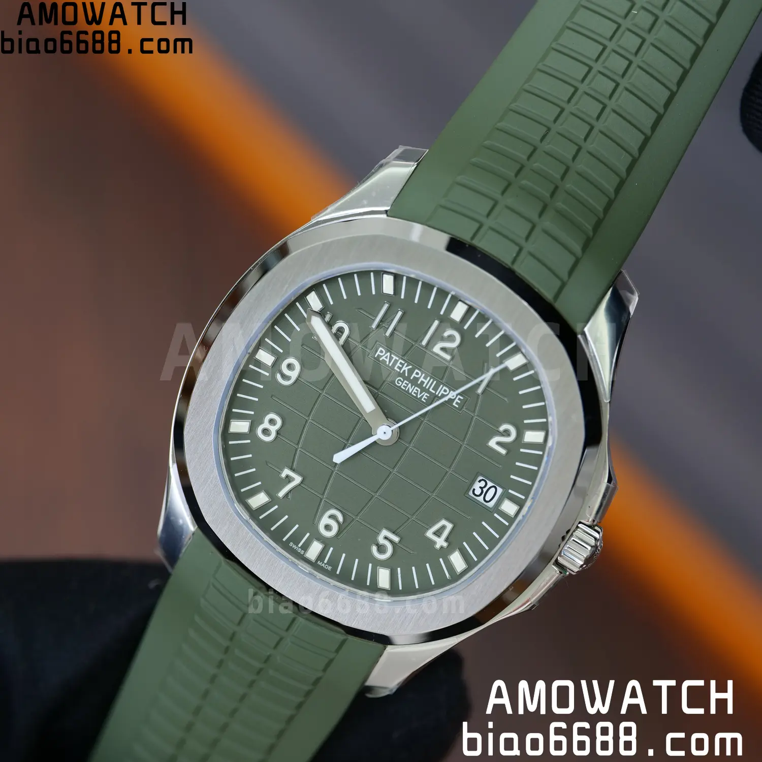 PP Aquanaut 5168G 42mm SS VF 1:1 Best Edition Green Dial on Green Rubber Strap DD324 Weighted 102 edbf4019576374b AMO Watch