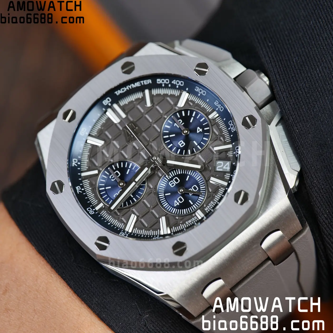 AP Royal Oak Offshore 43mm 26420so SS DDF 1:1 Best Edition Gray/Blue Dial on Gray Rubber Strap DD4401 Super Clone 96 ee8dd39a8147f31 阿默表行AmoWatch