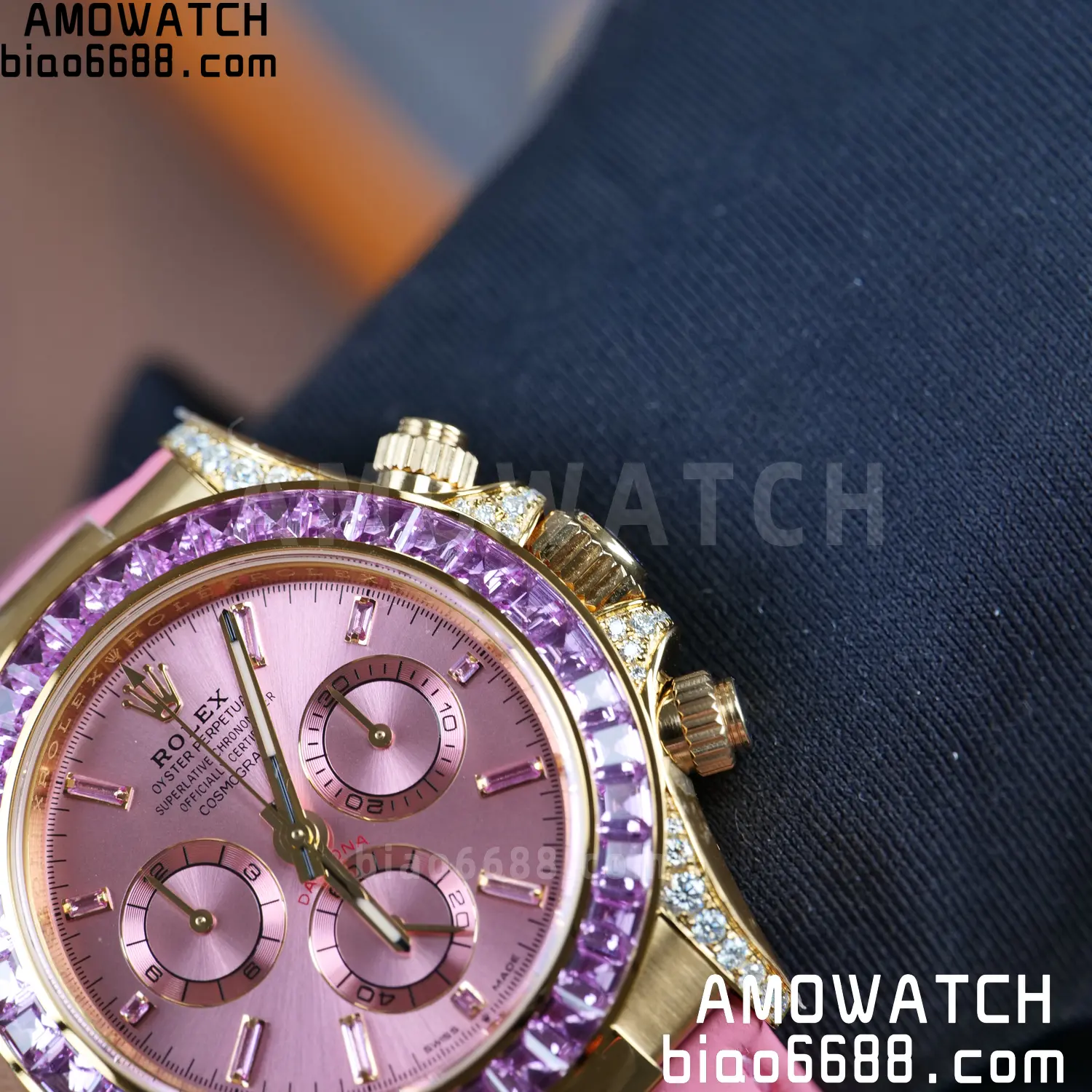 Rolex Daytona 126538TRO PPM Factory Best Edition Pink Dial on Pink Leather Strap 4130 105 f0a14a671064c58 阿默表行AmoWatch