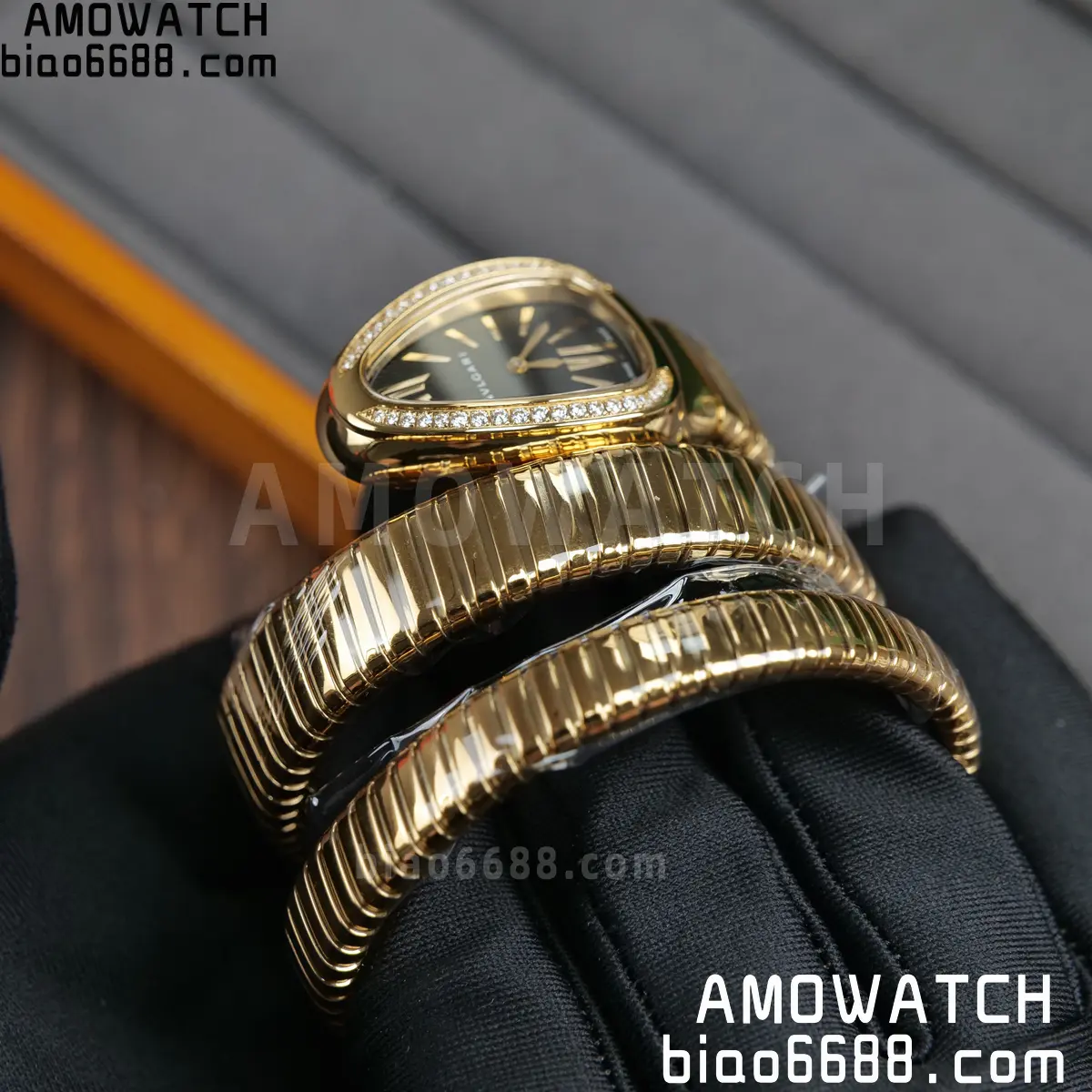 BVLGARI SERPENTI YG BVF 1:1 Best Edition Black Dial on YG Bracelet ETA Quartz 79 f16db505ddf4060 阿默表行AmoWatch