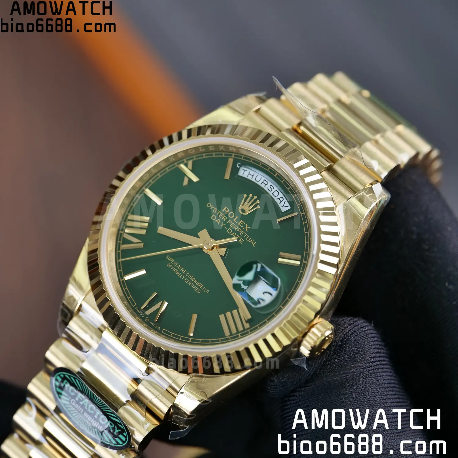 Rolex Day Date 40 YG 228238 RCF 1:1 Best Edition Green Dial on President Bracelet VR3255 (211g) 72 f1ad847ce8cdd70 AMO Watch