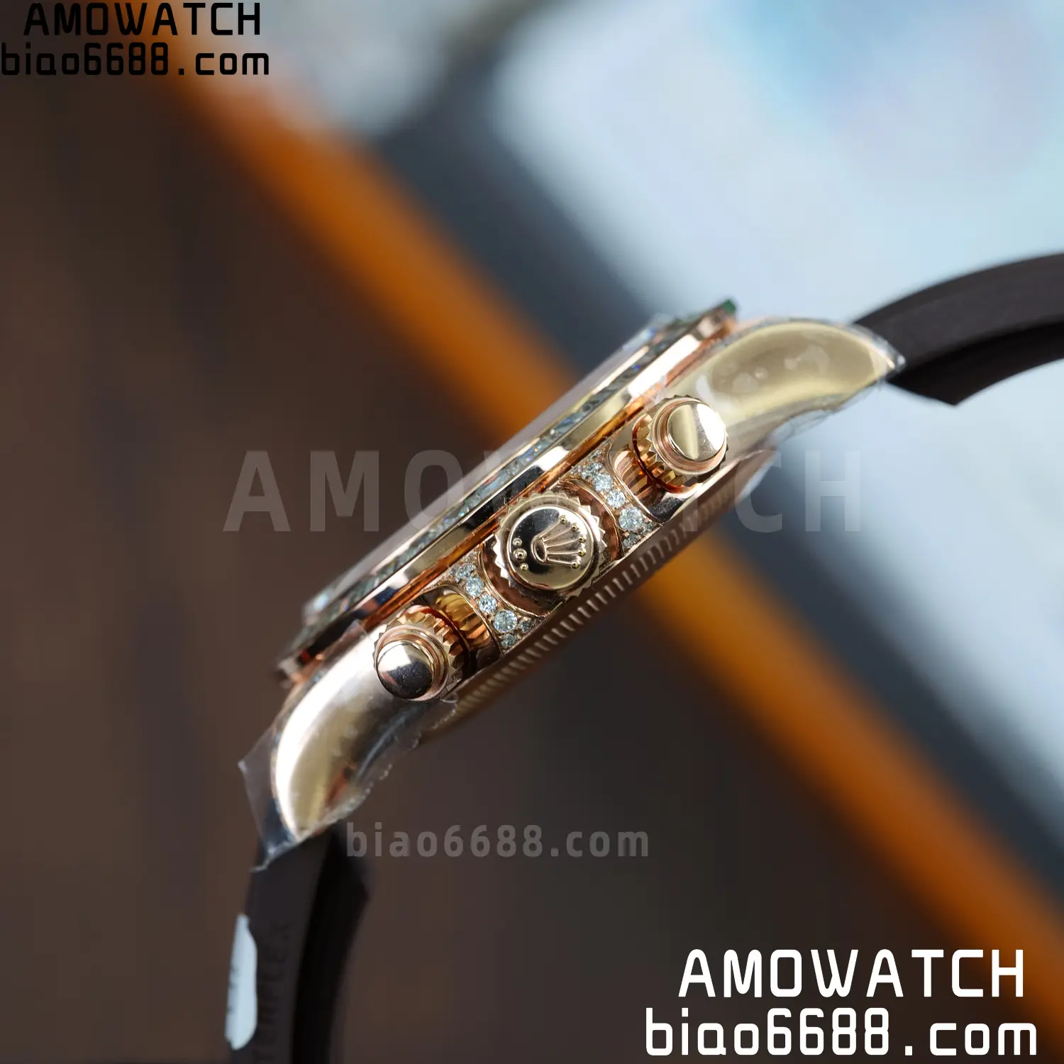 Custom Made Rolex Giraffe Daytona 126555 Mossanite with Brown Strap VS4131 (Weighted) 77 f807463605843ea 阿默表行AmoWatch