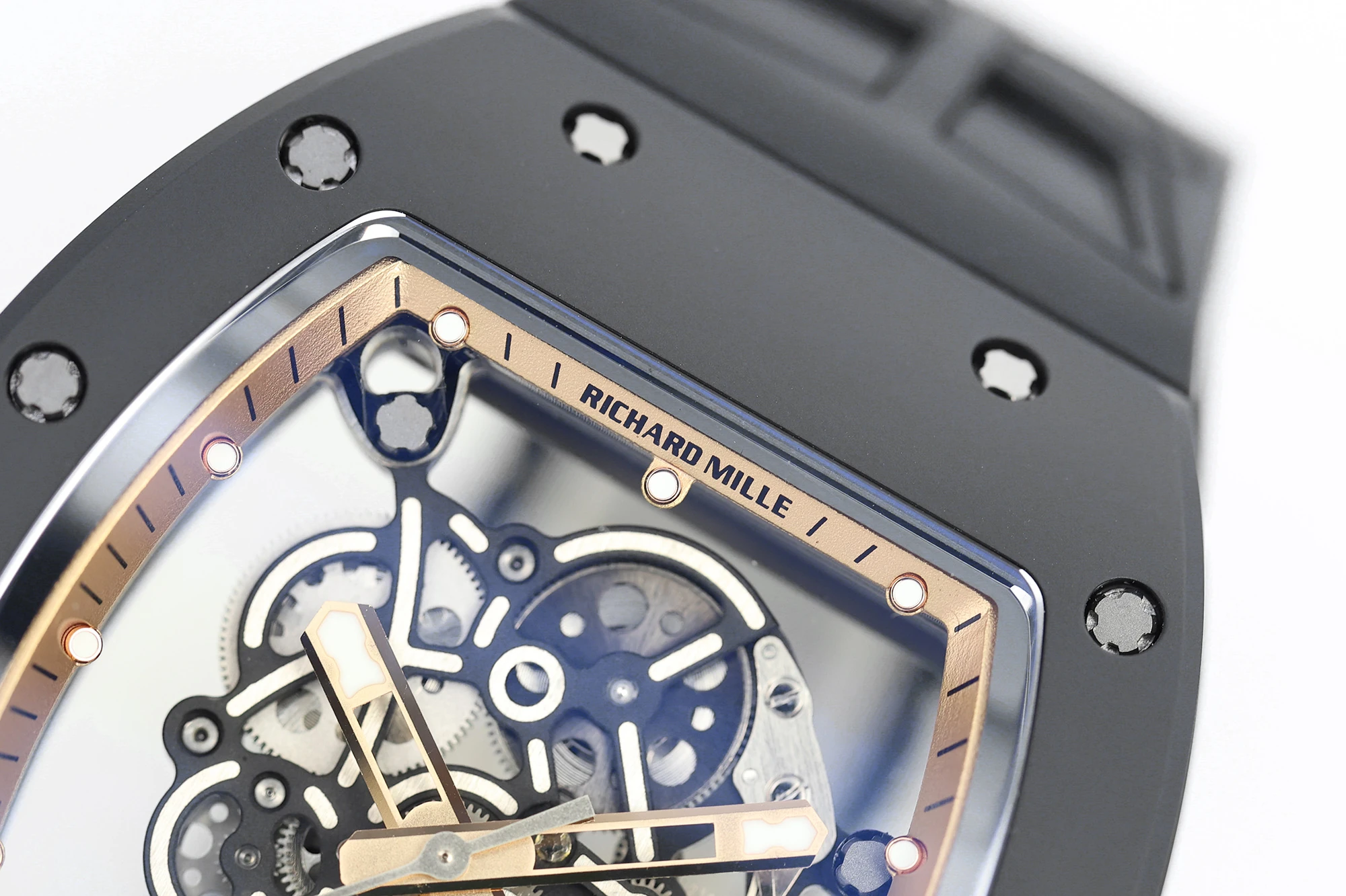 Richard Mille RM055 Black Ceramic ZF 1:1 Best Edition Gold Bezel Gold Crown RMUL2 Super Clone V3 23 f858c685b2173ad AMO Watch