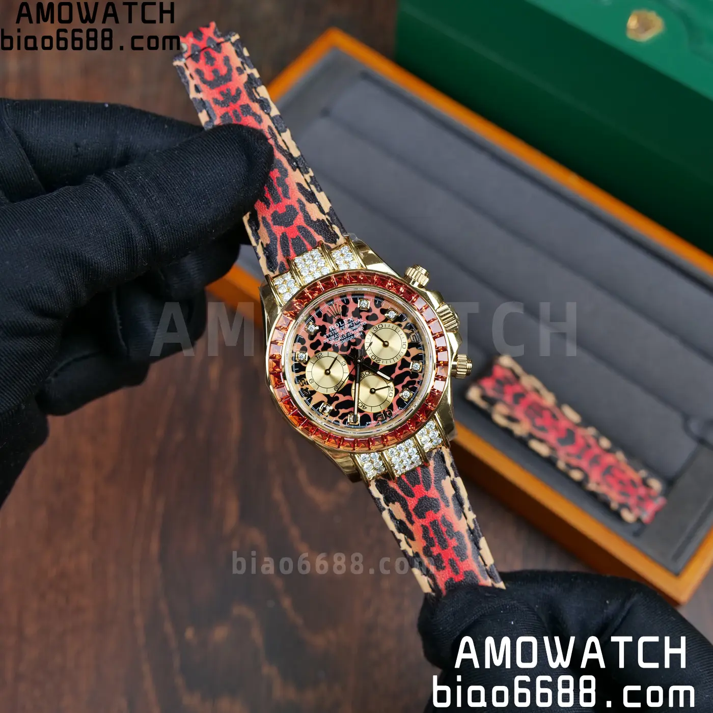 Rolex Daytona 116598SACO PPM Factory Best Edition Leopard Dial on Leopard Leather Strap 4130 70 f8e06ba79a37962 阿默表行AmoWatch
