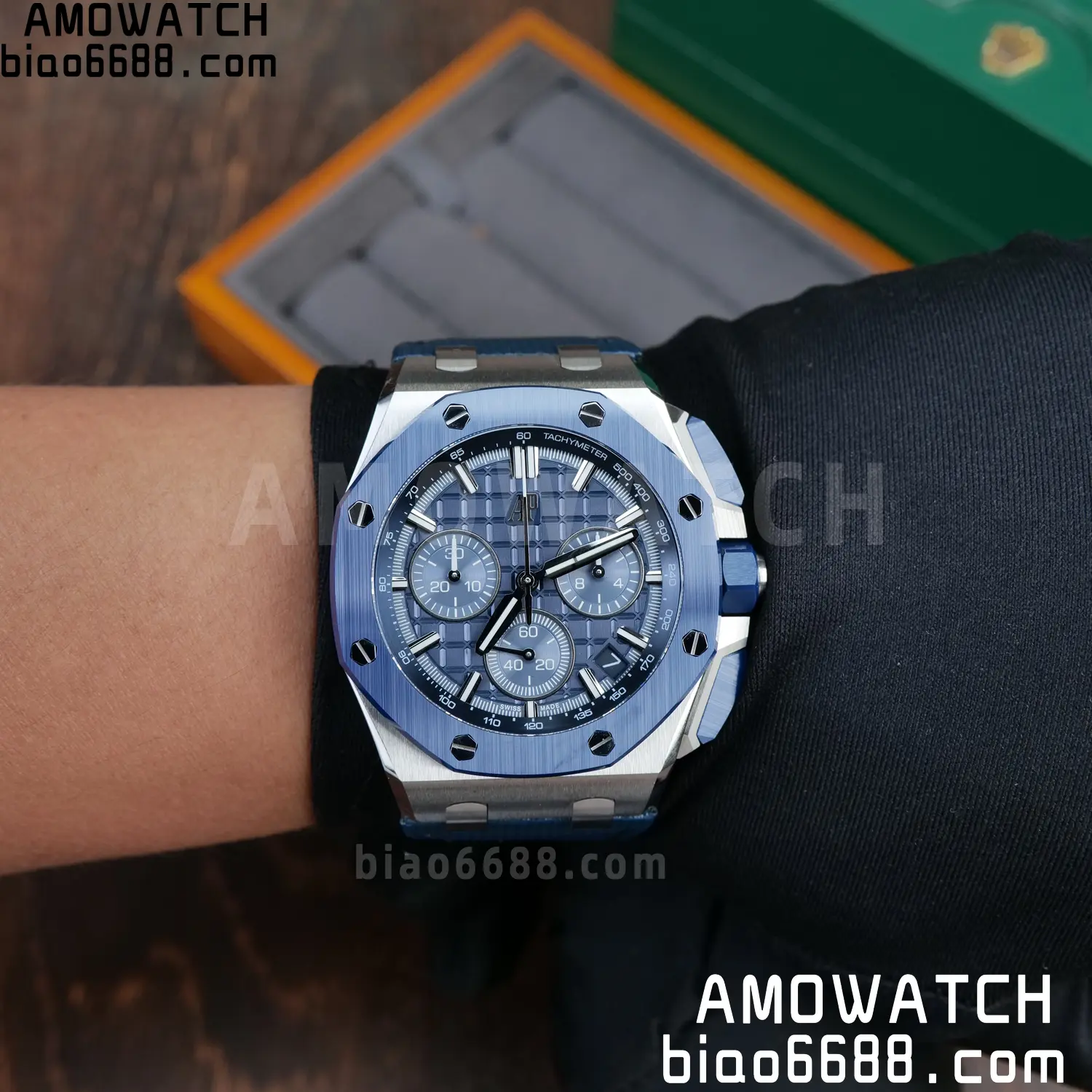 AP Royal Oak Offshore 43mm 26420 SS DDF 1:1 Best Edition Blue Dial on Blue Rubber Super Clone 4401 77 fc56c437e54fda0 AMO Watch