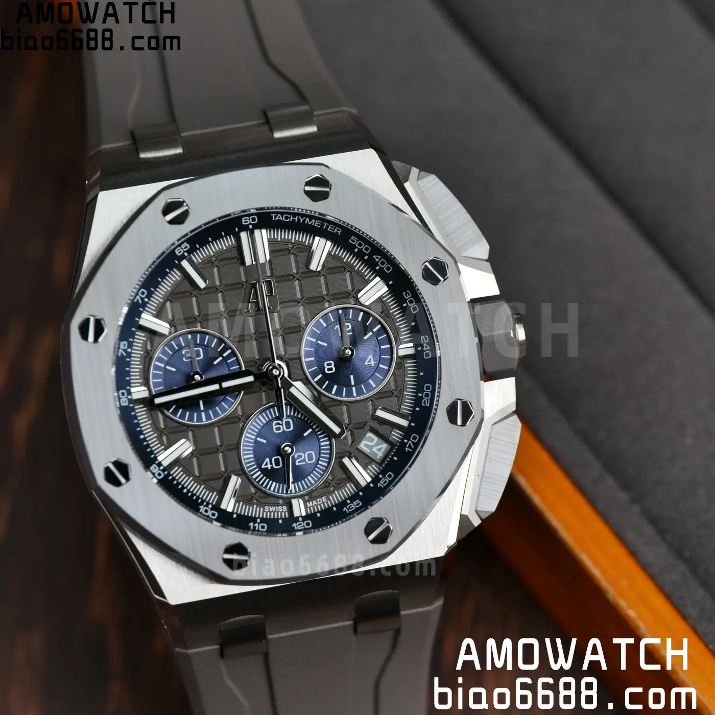 AP Royal Oak Offshore 43mm 26420so SS DDF 1:1 Best Edition Gray/Blue Dial on Gray Rubber Strap DD4401 Super Clone 101 fc7c02b4ca2b3ed 阿默表行AmoWatch