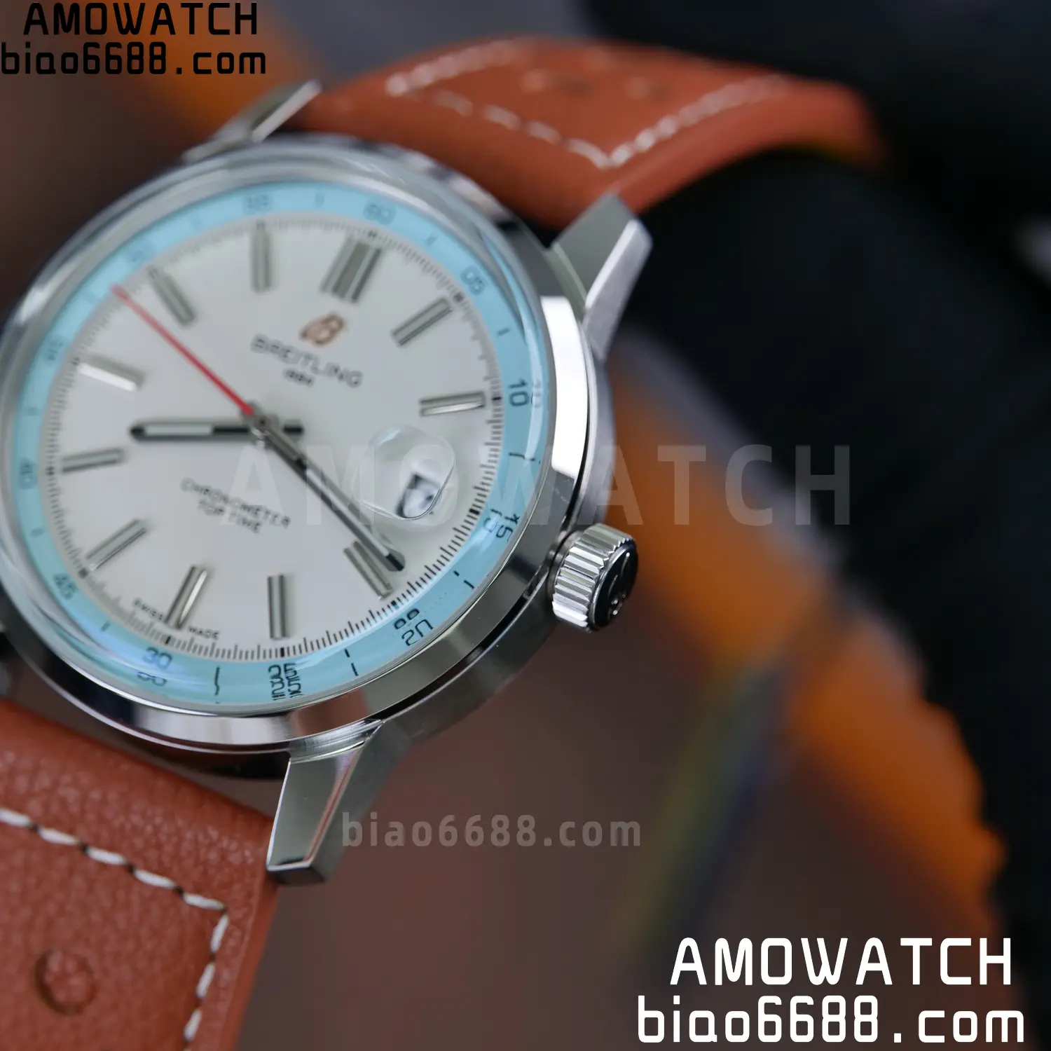 BREITLING Top Time B31 BLF 1:1 Best Edition White Dial Orange Hand on Brown Leather Strap 93 fd1db129c45f900 阿默表行AmoWatch