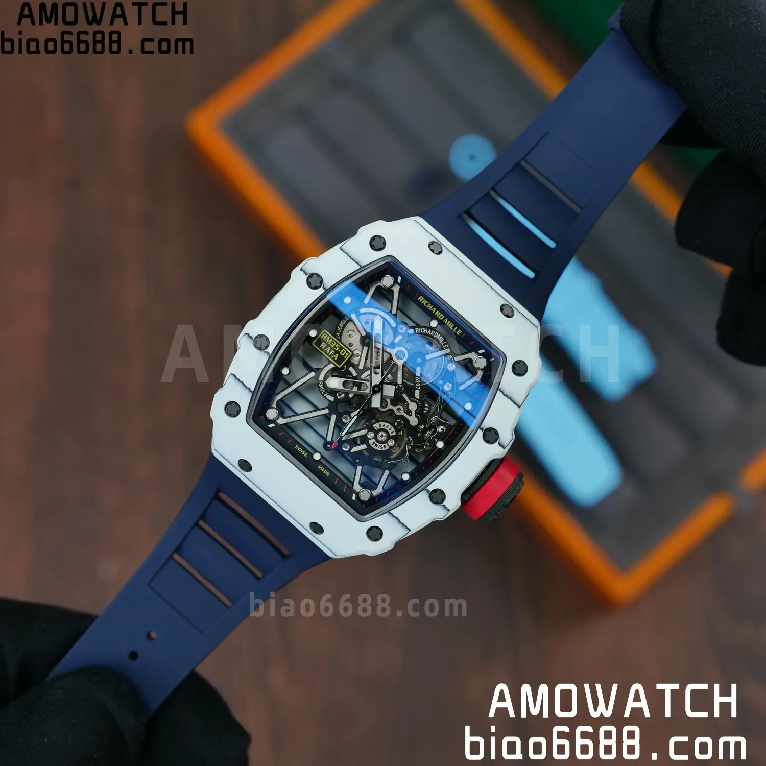 Custom Made RICHARD MILLE RM035 RM35-01 White Carbon BBR 77 fef6ea3b348dd23 AMO Watch