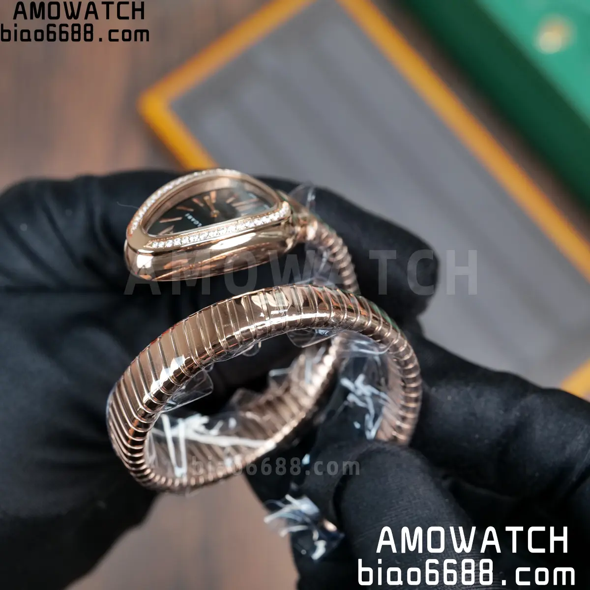 BVLGARI Serpenti Seduttori Watch 101815 RG BVF 1:1 Best Edition Black Dial on YG Bracelet ETA Quartz 58 011606ed1b31653 AMO Watch